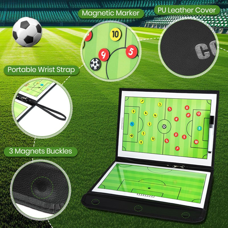 Keweis Soccer Coaching Board Soccer Coaches Clipboard Tactical Magnetic Board Kit with Dry Erase, Marker Pen and Zipper Bag (Football Board) (Soccer Coaching Board) - Image 4